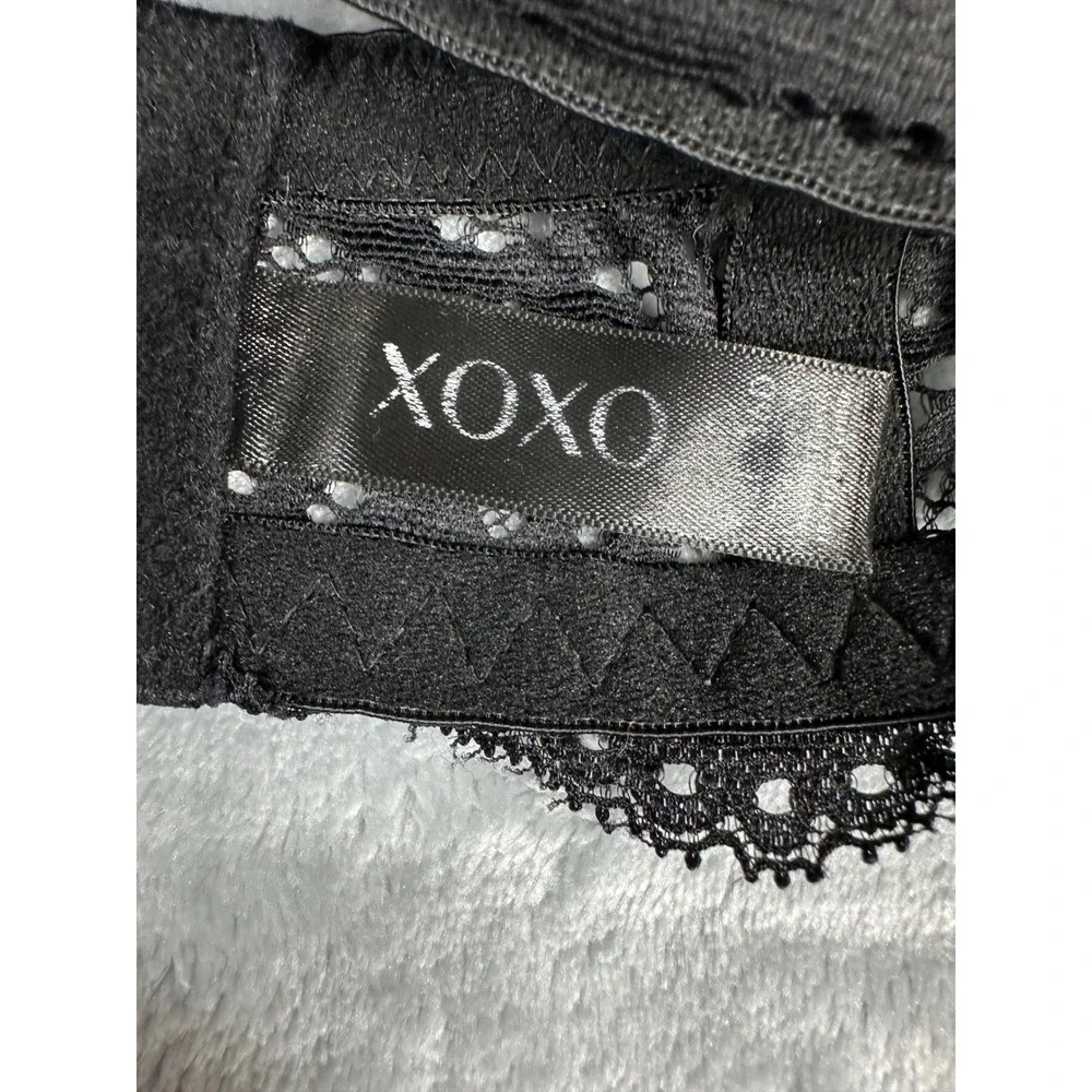 XOXO Bra Women 36D Black Lace Push Up Underwire Lace-Up‎ Detail 6239-70